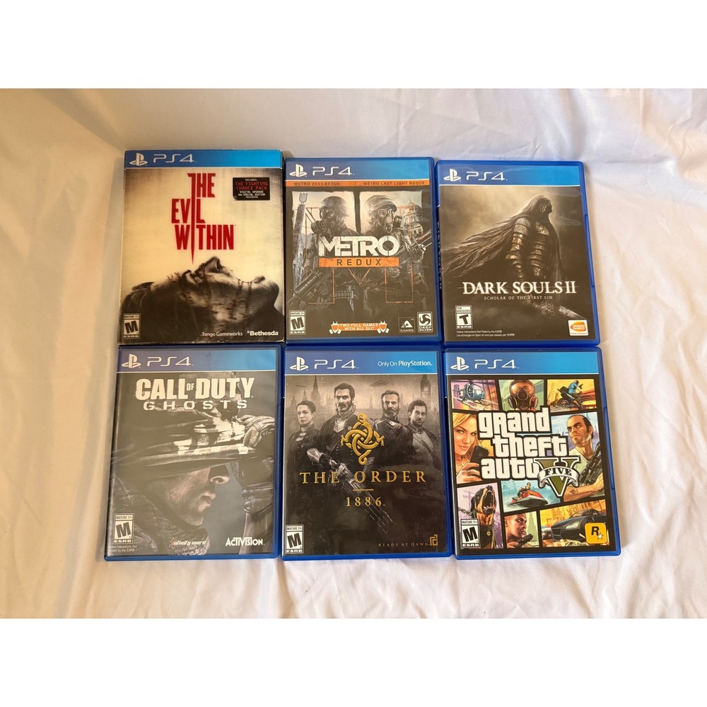 PS4 Game Bundle GTA V CoD Dark Souls II Metro Redux The Evil Within Bundle
